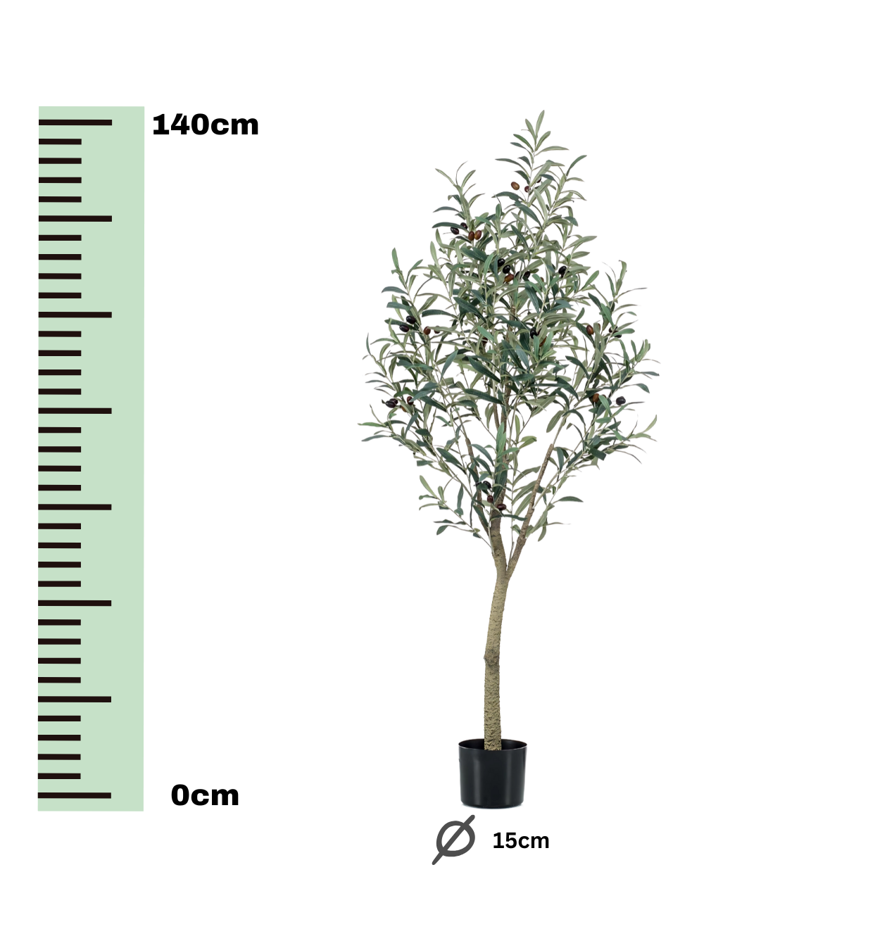 Künstlicher Olivenbaum | Olea europaea | +/- 140cm | ø 15cm Topf