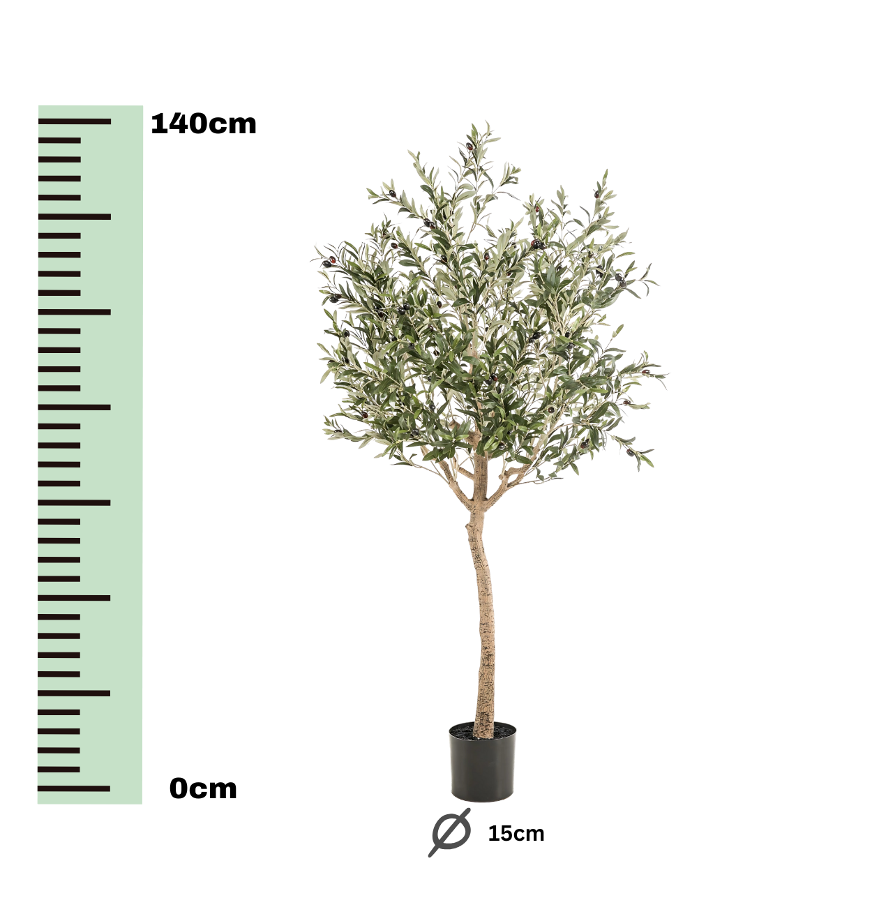 Künstlicher Olivenbaum | Olea europaea | +/- 180cm | ø 15cm Topf